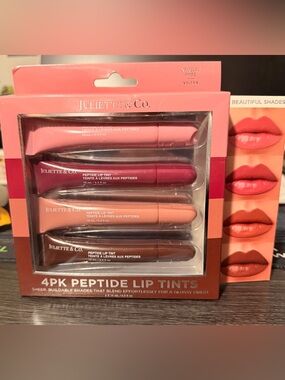 4-Pack Peptide Lip Tints - Pink, Berry, Peach, Brown